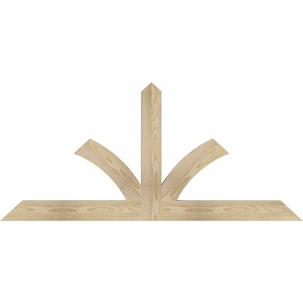 Ekena Millwork Richland Rough Sawn Timber Gable Bracket, Douglas Fir, 60"W x 27"H x 2"D x 4"F, 11/12 Pitch GBW060X27X0204RIC00RDF - main
